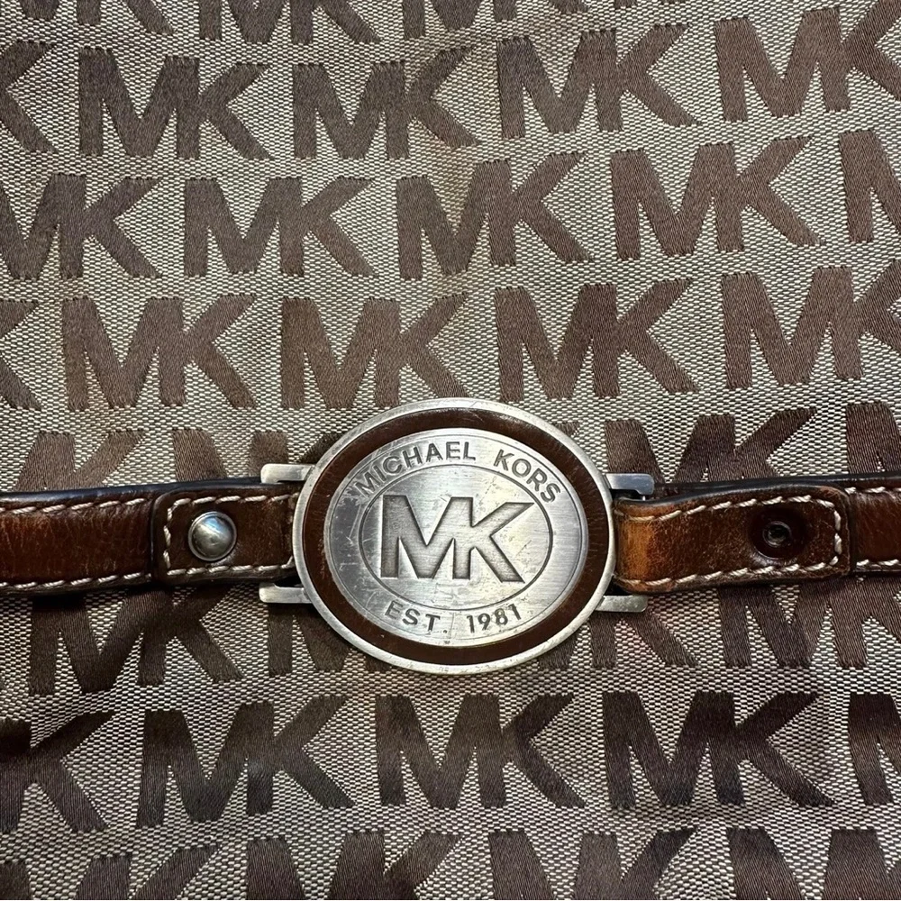 🌹VINTAGE Michael Kors • Brown Logo Large Hobo Bag Wallet Bundle
